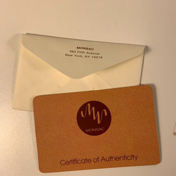 Vintage Monsac Leather Card Holder Wallet SLG Red Scarlet Small Leather Good - Picture 5 of 9